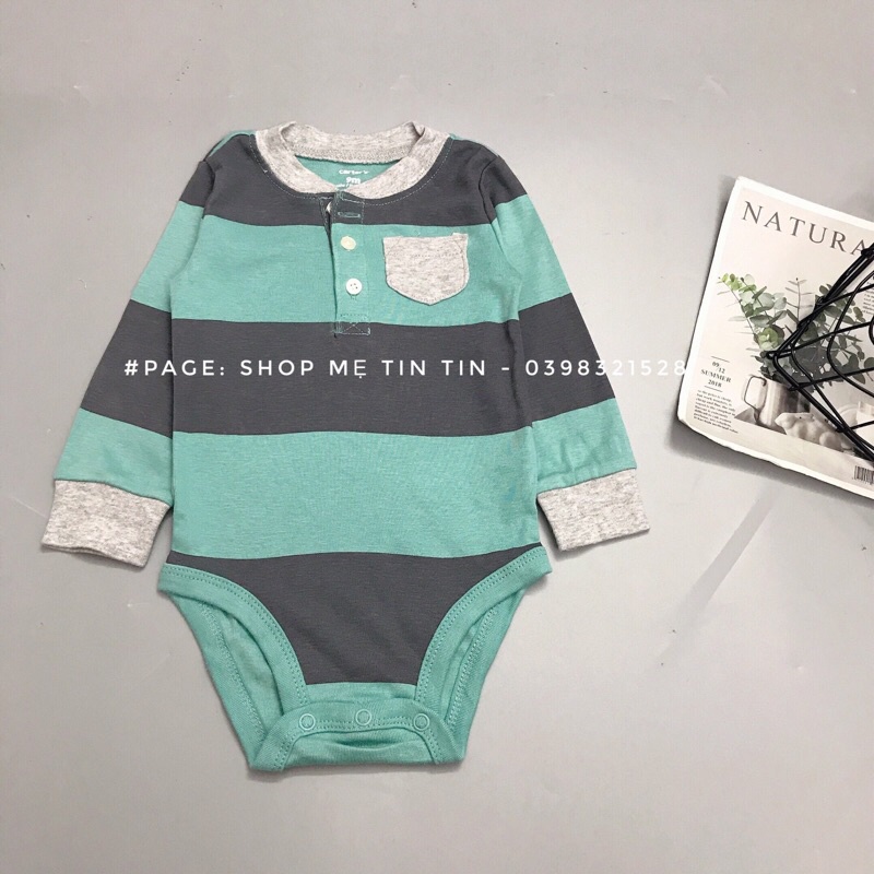 Body chip dài tay cho bé (kẻ.to size 3m:3-5kg)