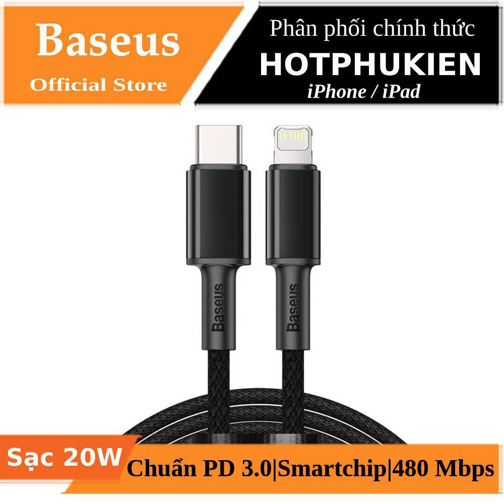 Dây cáp sạc nhanh 20w chuẩn PD type c usb c to lightning hiệu Baseus Data Cable cho iPhone / iPad - Hàng chính hãng