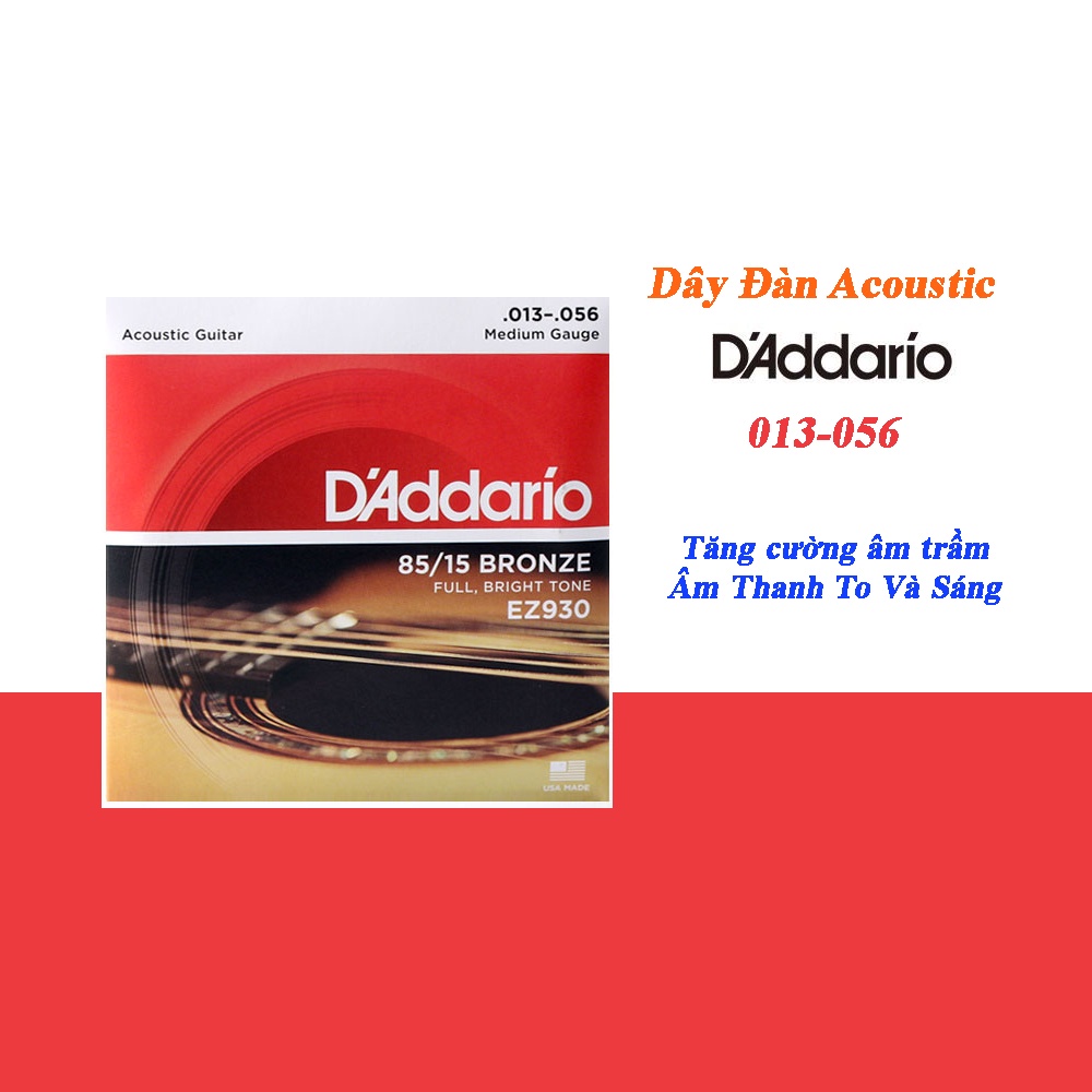 Dây Đàn Guitar Acoustic Addario EJ26 ,EJ15,EJ16 I Addario EXP15,EXP16,EXP26 I Addario EZ890,EZ920 ,EZ930