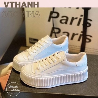 Giày Thể Thao ulzzang Giày Da Đế Bánh Mì( Hàng QC Oder)