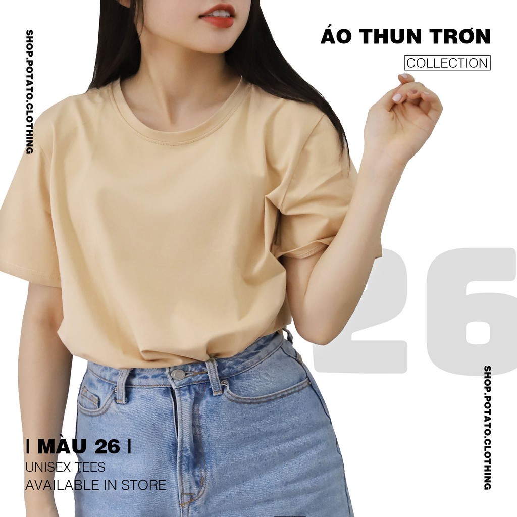 Áo Thun Màu Pastel Cao Cấp 100% Cotton - 7 Màu - Potato Clothing