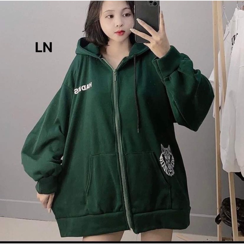 Áo khoác nỉ cotton in logo ngực và bụng LN12