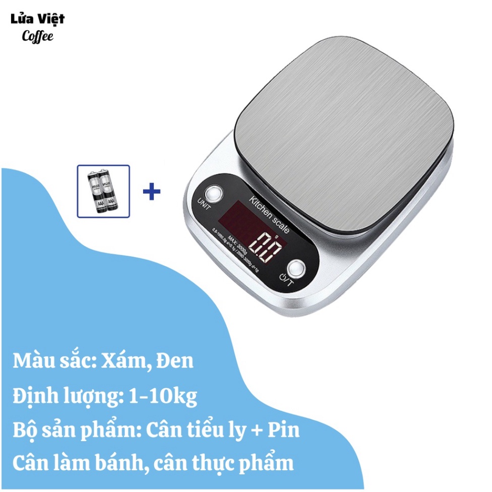 Cân Tiểu Ly mini điện tử định lượng 0.01g - 3kg i2000 độ chính xác cao Làm Bánh Cân tiểu ly 3kg cao cấp Thép Không Gỉ