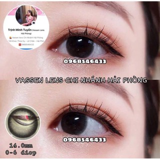 [KHÔNG CẬN]mini choco,đen giãn 14.0mm- VASSEN CONTACT LENS - kính áp tròng