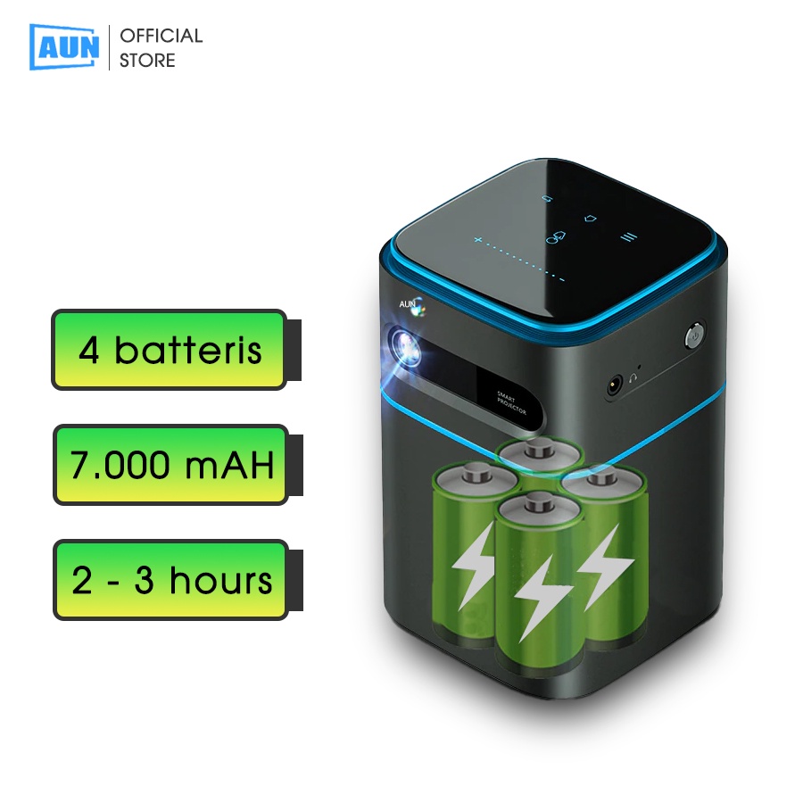 Máy chiếu mini AUN X6 DLP - Độ phân giải thực chuẩn HD+ - Tích hợp hệ điều hành - Bảo hành 12 tháng