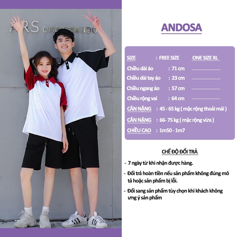 Áo polo nam nữ đẹp unisex cổ bẻ form rộng tay lỡ hàng Quảng Châu ANDOSA PL08