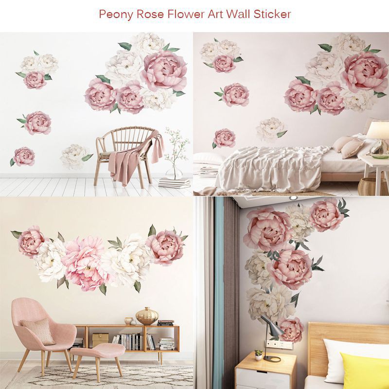 Sticker Dán Tường Trang Trí Hình Hoa Mẫu Đơn Lớn