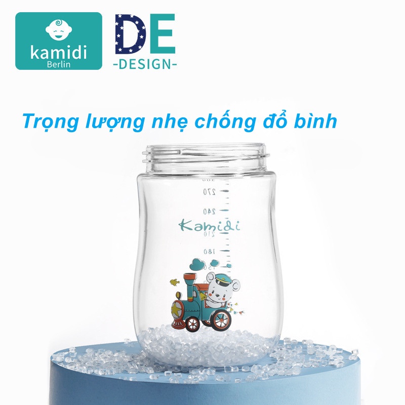 [CHÍNH HÃNG] Bình Nước KAMIDI Cho Bé, Bình Nước Tập Uống Cho Bé Chống Sặc Thể Tích 280ml,không chứa BPA