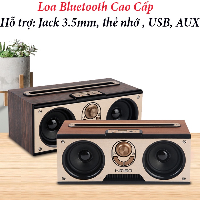 Loa Bluetooth KIMISO KM7 Cao Cấp Nghe Nhạc Hay, Loa Kimiso KM7 Thiết Kế Cổ Điển Vân Gỗ. Bảo Hành 12 Tháng