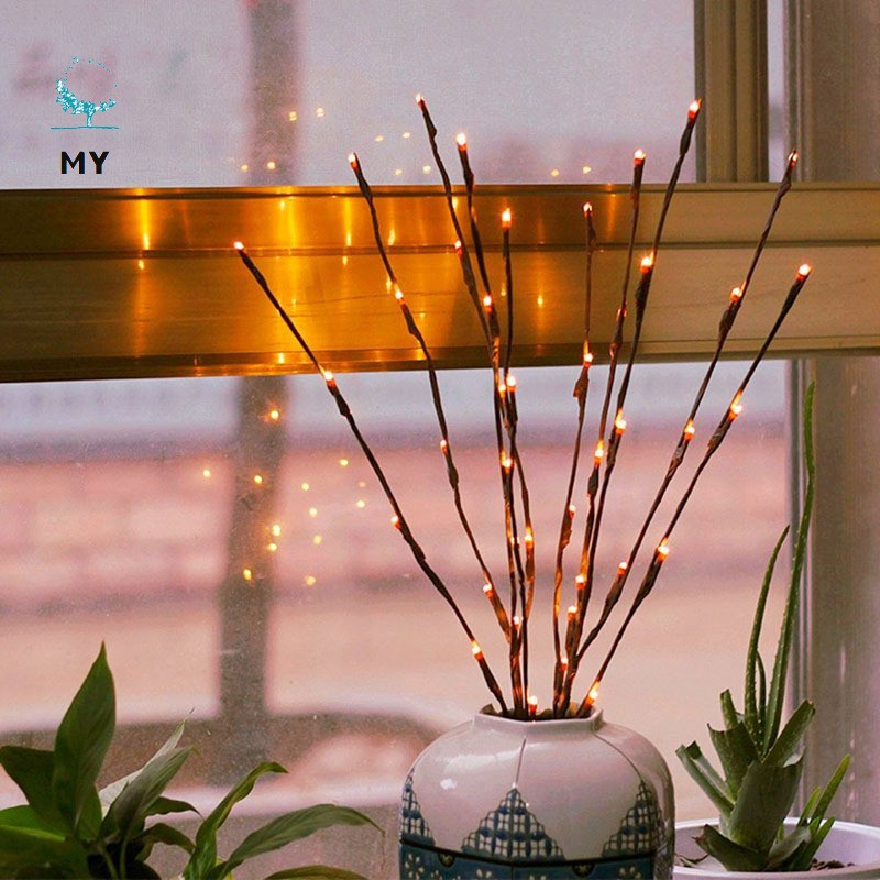 Creative 20 Leds Branch Lights Luminous Wedding Christmas Festival Home Decoration Romantic Willow Twig Branches Lamp