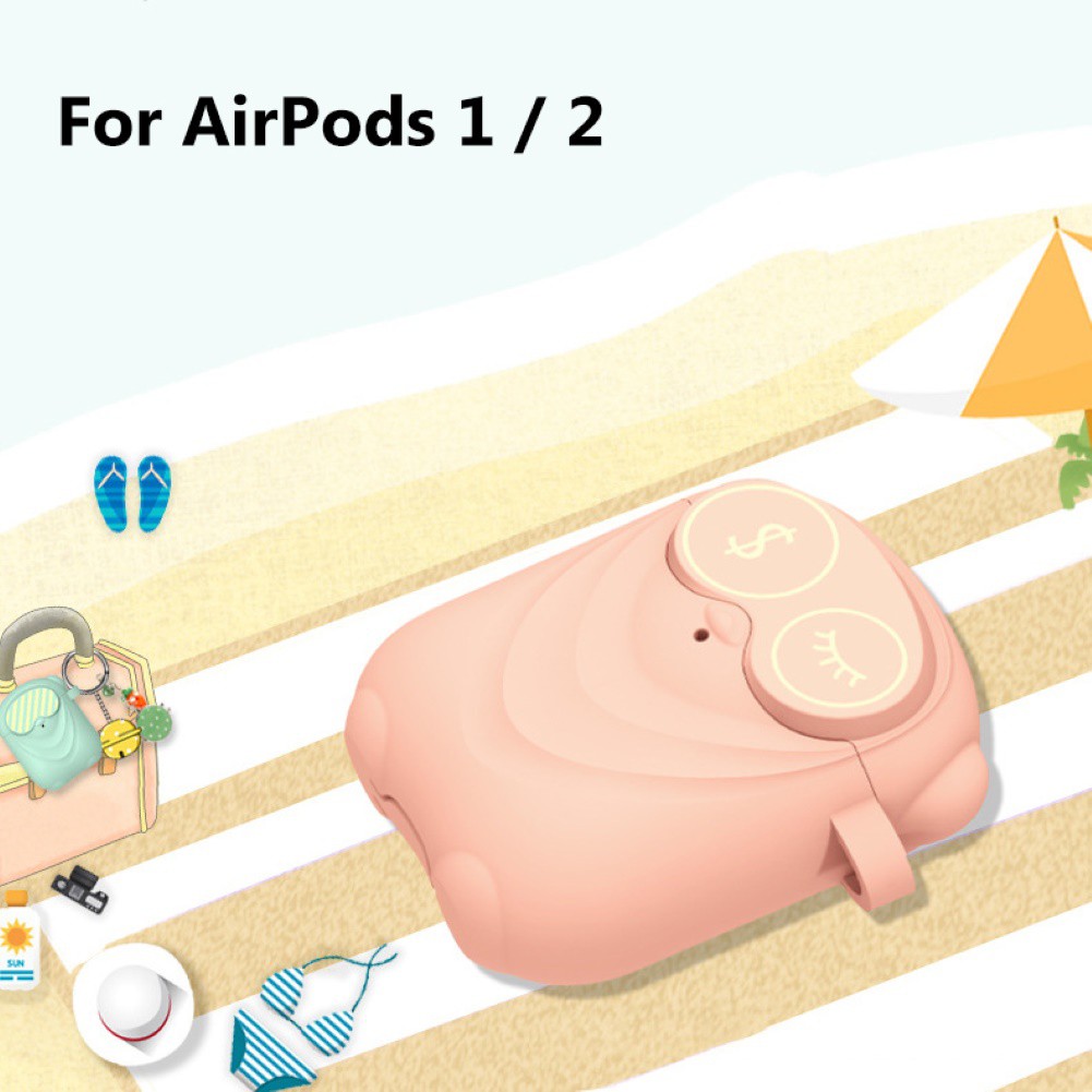 Vỏ Bảo Vệ Hộp Sạc Tai Nghe Airpods 1 2 Không Dây Chất Liệu Silicon Họa Tiết Hoạt Hình Dễ Thương