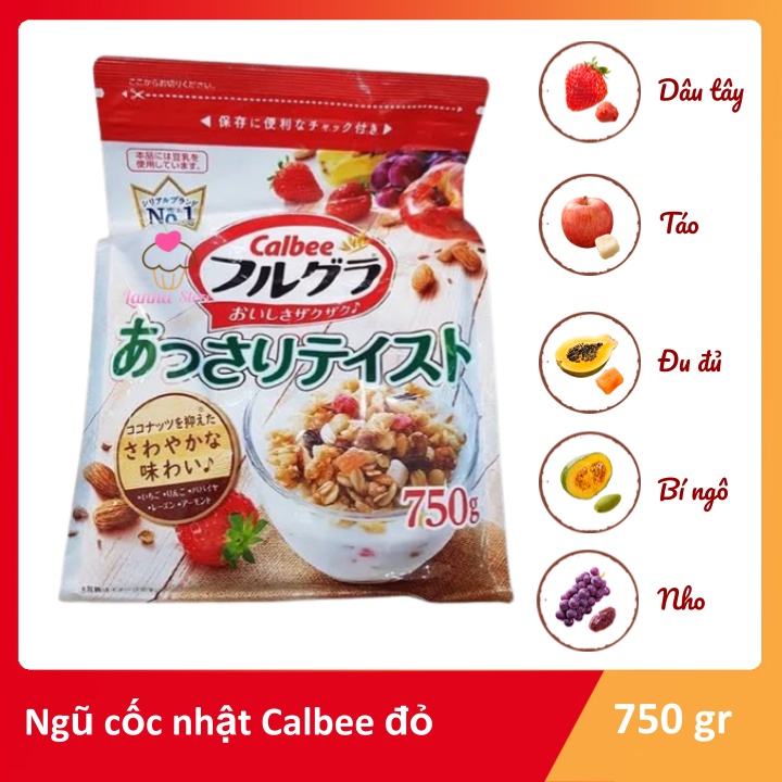 Ngũ cốc Calbee ăn kiêng giảm cân Nhật Bản với đủ vị ngon tuyệt-mix hoa quả trái cây sữa chua dùng ăn sáng