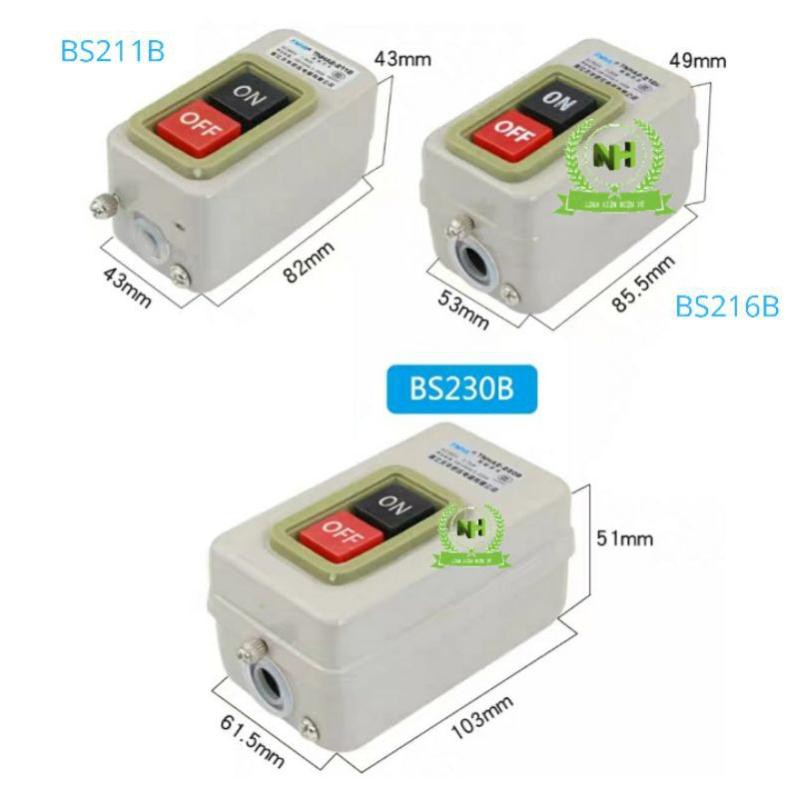 Nút Nhấn Công Tắc 3P ON/OFF BS211B, BS216B, BS230B 1.5KW, 2.2KW, 3.7KW Loại Tốt