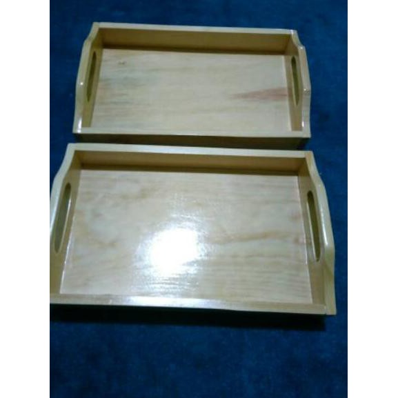 Khay Gỗ Thông Có Tay Cầm Cong Kích Thước 40x30 | BigBuy360 - bigbuy360.vn