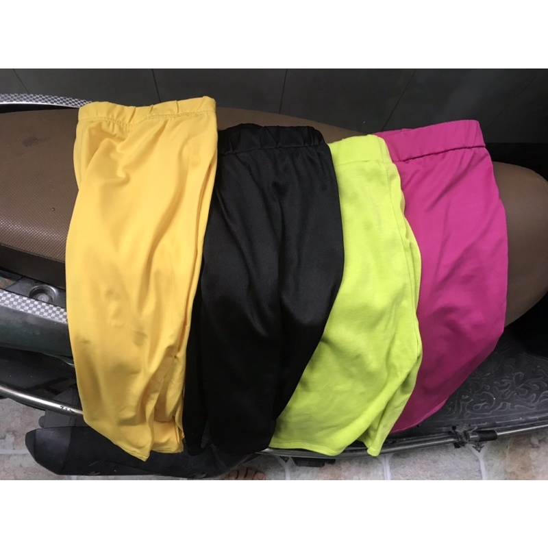 Legging đùi nữ nhiều màu THUS, Legging ngố Biker thun cotton siêu co dãn mạnh