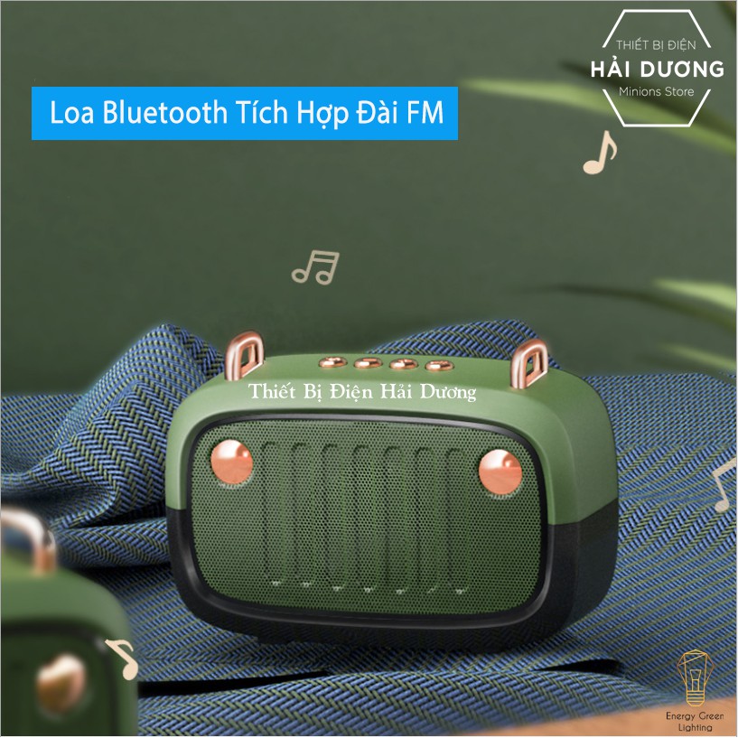 Loa Bluetooth Di Động BS-32D Tích Hợp Đài FM - Hỗ Trợ Khe Cắm Thẻ Nhớ - USB - Dung Lượng Pin Lớn - Nhiều Màu Sắc