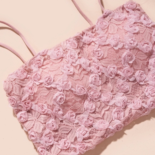 Áo 2 dây bra ren hoa BR036 nổi sẵn đệm mút Lylylorem