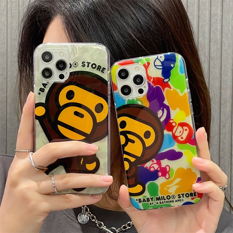 Ốp Điện Thoại TPU Cứng Trong Suốt Chống Sốc In Logo AAPE Chimpanzees Chất Lượng Cao Cho iPhone 13 12 11 Pro Max