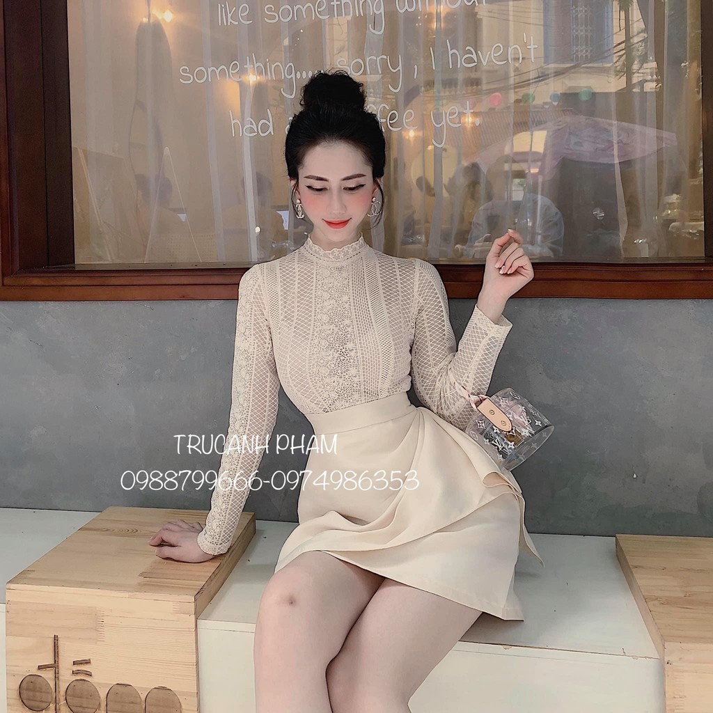 váy ren thiết kế phối chân tafta | BigBuy360 - bigbuy360.vn