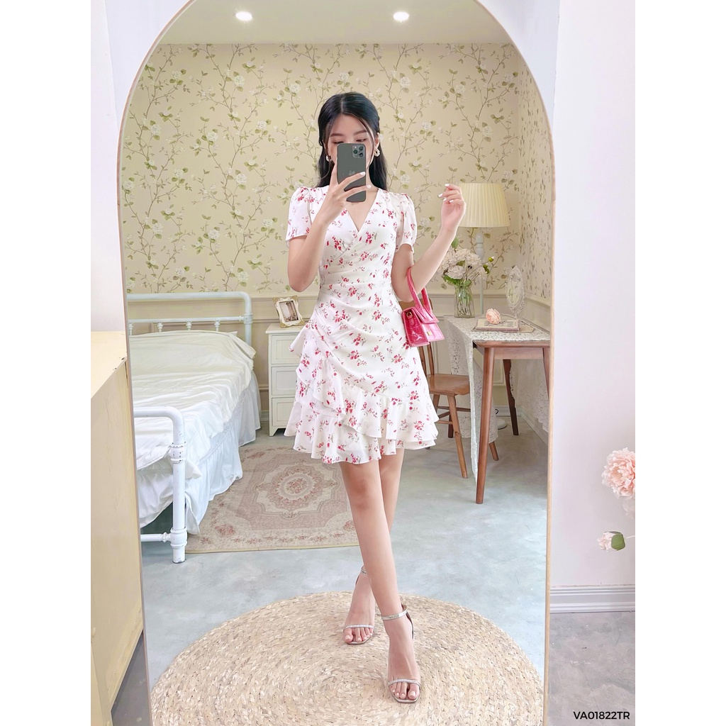 Váy xếp ly eo bèo đổ 1VA01822TR Lep'