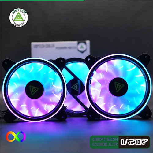 Bộ 3 Fan case VSPTECH COOLER + hub Led ARGB V207