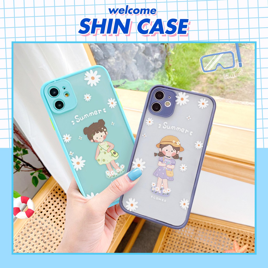Ốp lưng iphone Summer Girl nhám viền nổi cong 5/5s/6/6plus/6s/6splus/7/7plus/8/8plus/x/xr/xs/11/12/pro/max/plus/promax | BigBuy360 - bigbuy360.vn