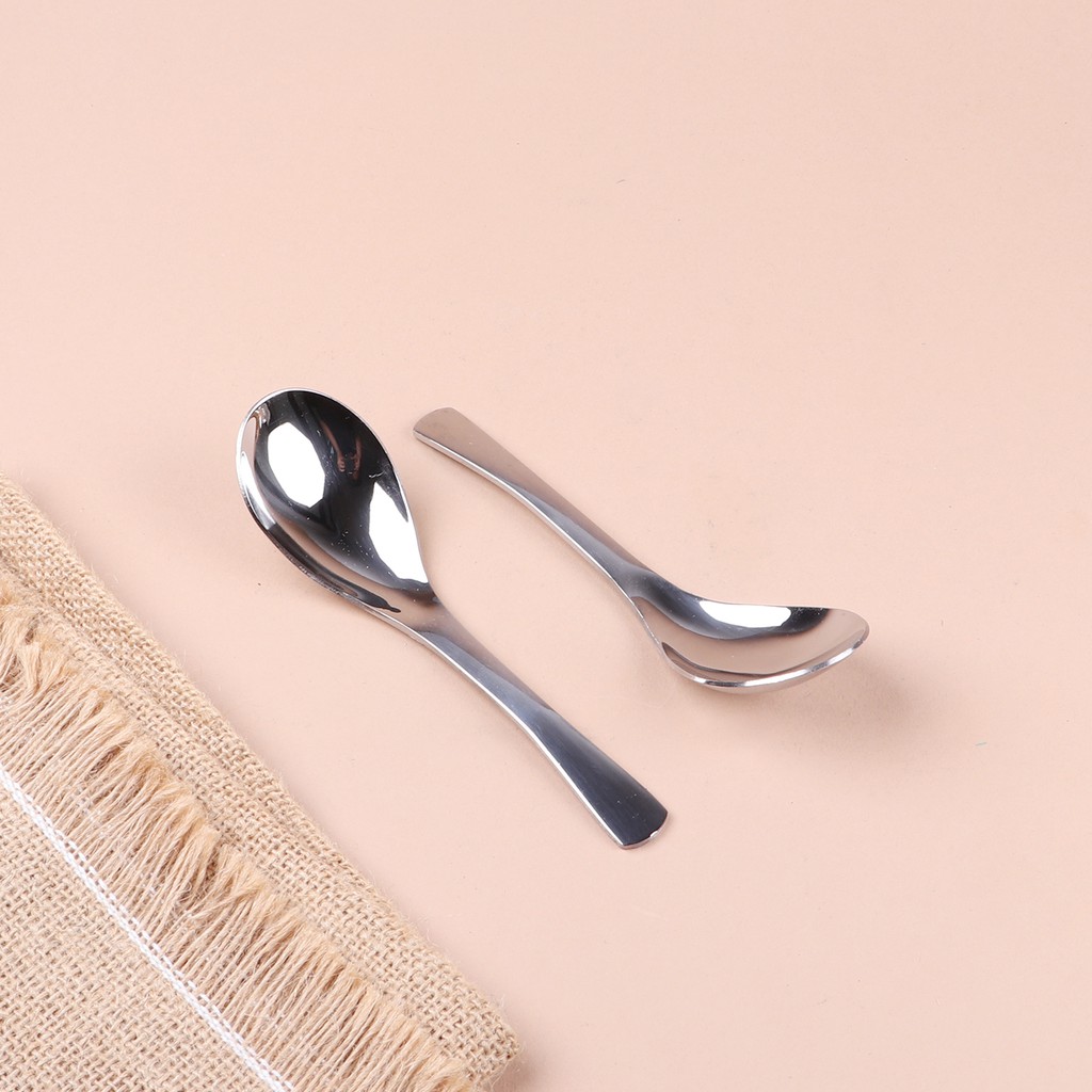 Muỗng canh bầu tròn inox Bam House cán cong loại dày cao cấp MCC01 - Gia dụng bếp