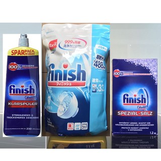 Combo bột rửa bát Finish 2,2kg+ Muối rửa bát Finish 1,2kg+ Bóng rửa bát Finish 750 ml