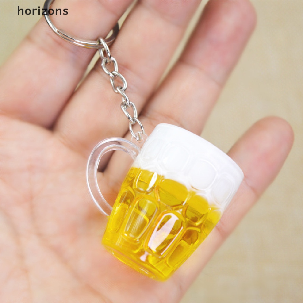 Móc khóa hình ly bia bằng nhựa resin phù hợp cho nữ/nam