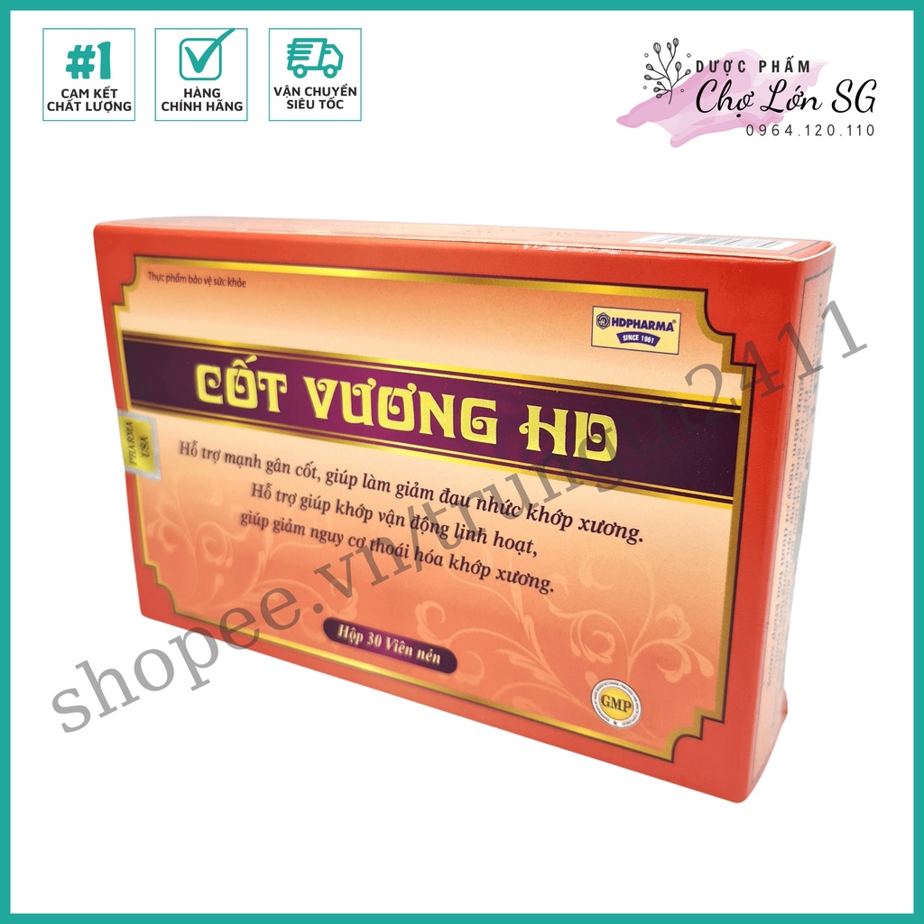 Viên uống CỐT VƯƠNG HD hỗ trợ mạnh gân cốt, giúp giảm đau nhức xương  – Hộp 30 viên