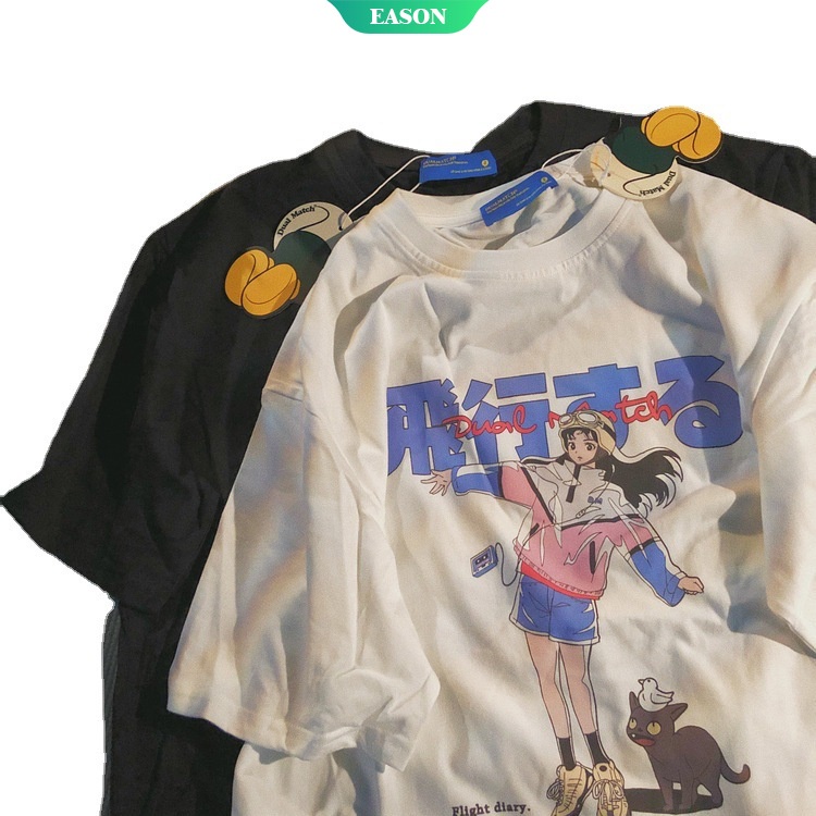 Sanrio Áo Thun Tay Ngắn Dáng Rộng In Hình Phong Cách vintage 150kg Thời Trang Harajuku Cho Nữ