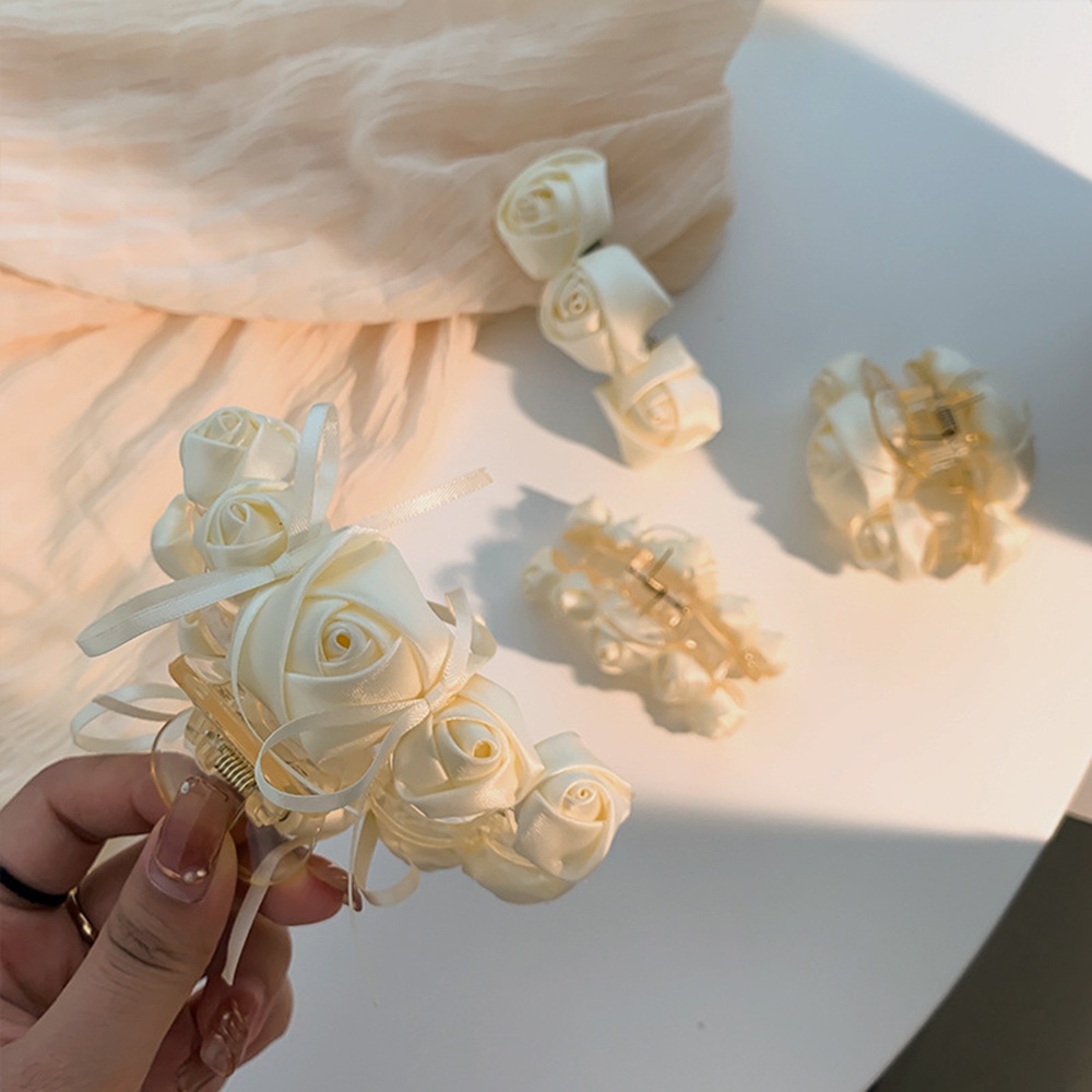 1 Kẹp Tóc Hình Hoa Hồng Trắng Thanh Lịch Cho Cô Dâu
