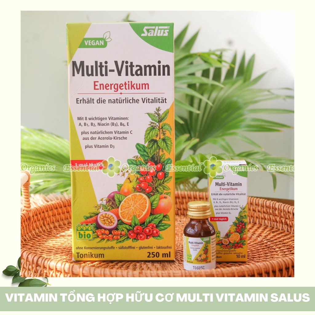 Vitamin tổng hợp hữu cơ cho bé và người lớn Multi vitamin SALUS Đức - 250ml - dễ hấp thụ và không gây nóng