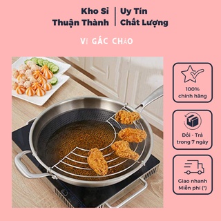 Vỉ gác chảo chiên rán ráo dầu mỡ inox 304 tiện lợi (khosithuanthanh)