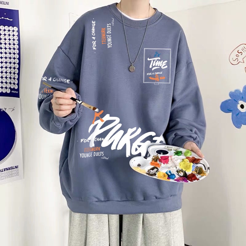 Áo Sweater Lông Cừu Dáng Rộng Phong Cách Thời Trang Hàn Quốc Cho Nam Giới