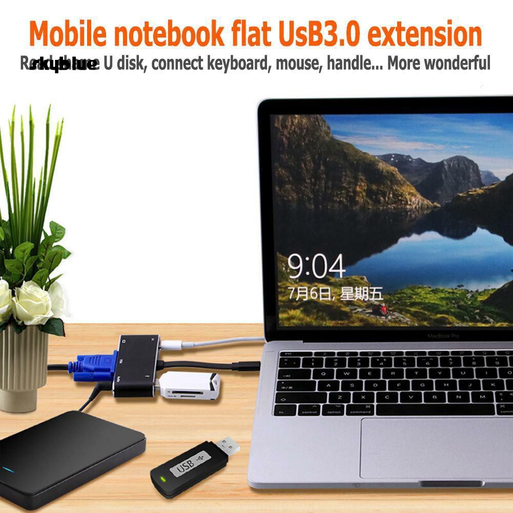SKBL 5 in 1 USB 3.1 Type-C to 4K HDMI VGA Audio Adapter Cable for PC Laptop Monitor | BigBuy360 - bigbuy360.vn