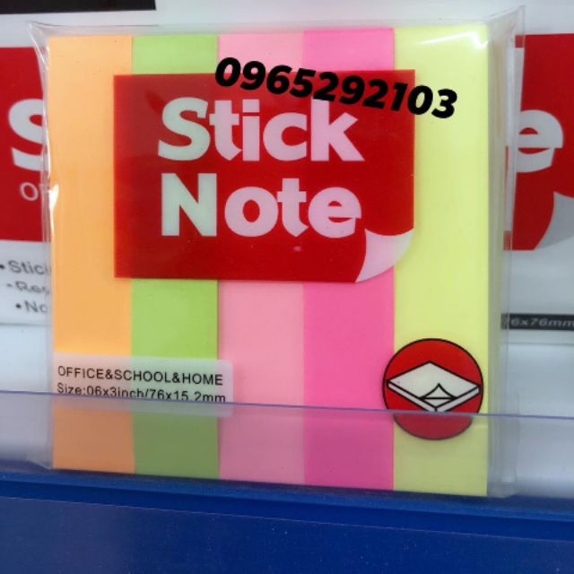 Giấy Note Giấy Nhớ Phân Trang 5 Màu Stick Note Wintex