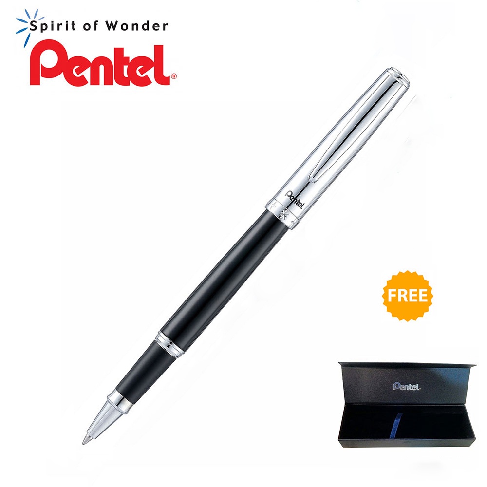 Bút Ký Cao Cấp Pentel K630 Ngòi 0.7mm Mực Xanh | Vỏ Màu Đen Kết Hợp Bảng Trang Nhã