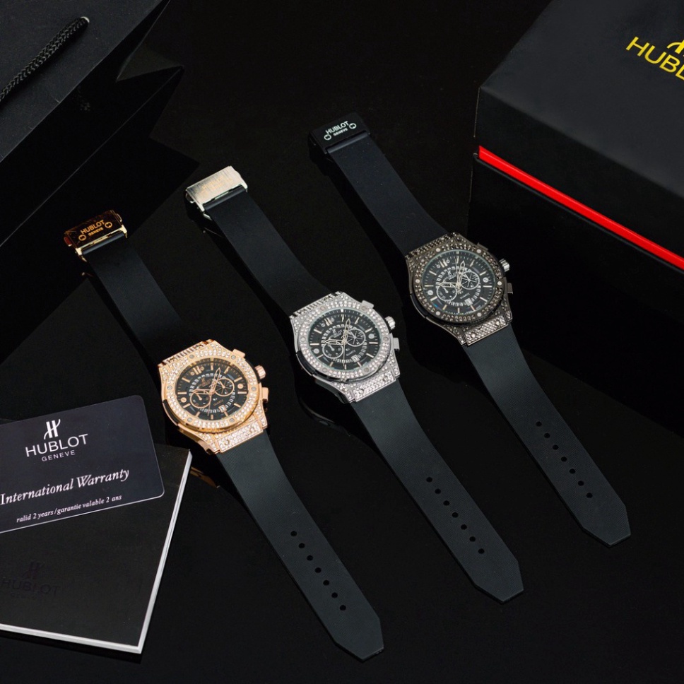 [BH 12 tháng] Đồng Hồ Nam Hublot, Đính Đá 3 vòng Cao Cấp, Phong Cách Sang Trọng , dây thơm dễ chịu | BigBuy360 - bigbuy360.vn