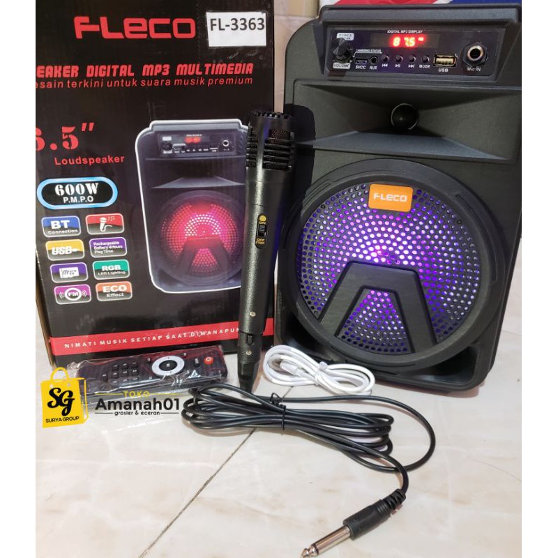 Loa Fleco 6 '5 Inch F-3363 / F-3362 Bonus Mic + Remote Điều Khiển