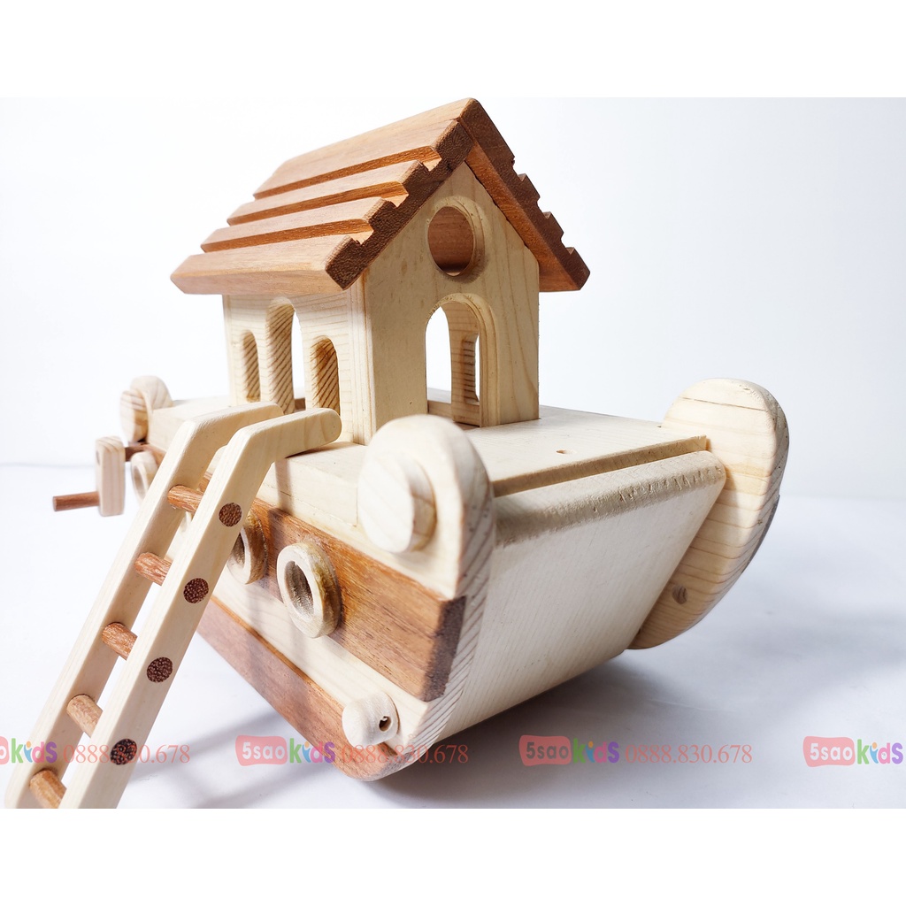 THUYỀN GỖ CHỞ THÚ CƯNG- 5SAOKIDS