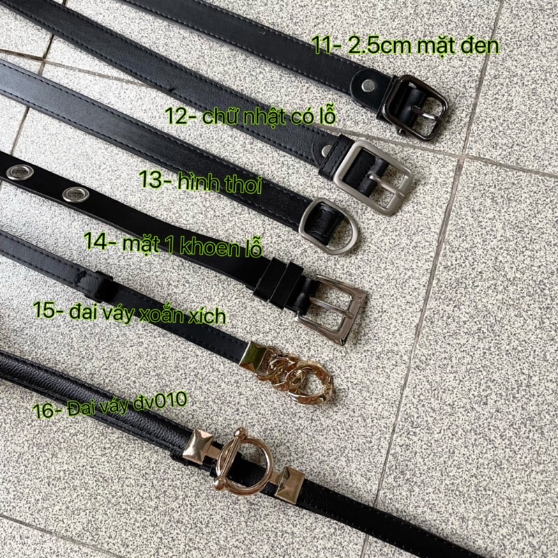Thắt lưng nam nữ unisex vuông chữ nhật nhiều kiểu lỗi nhỏ - Dây nịt nam nữ giá rẻ học sinh viên trẻ trung
