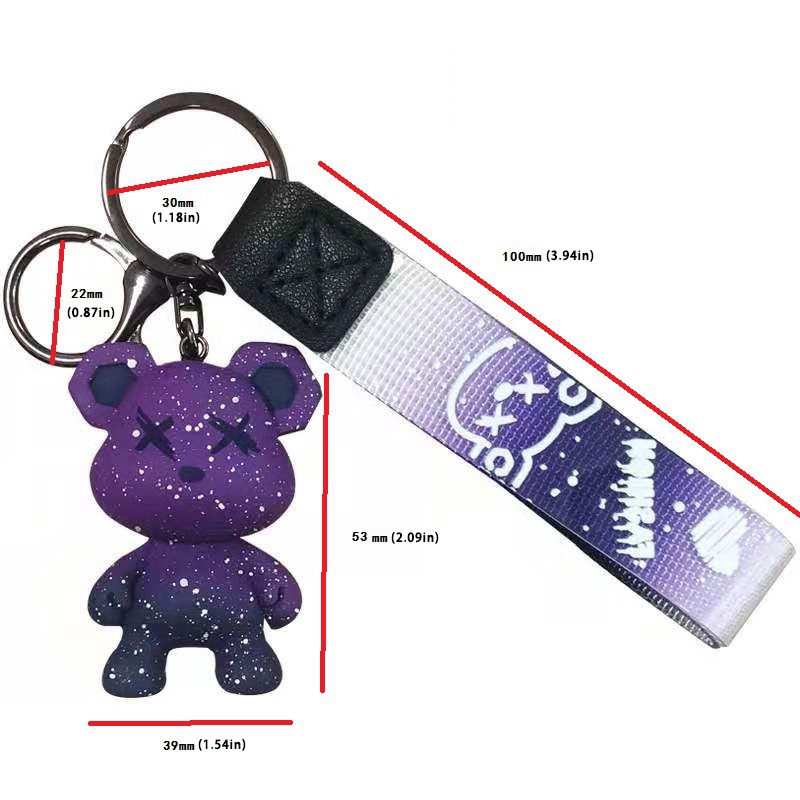 Móc khóa hình gấu Teddy dây vải siêu xinh phù hợp làm quà tặng bạn bè - GSK145