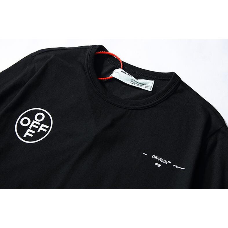 Áo thun off-white tay ngắn chất cotton in chữ thời trang