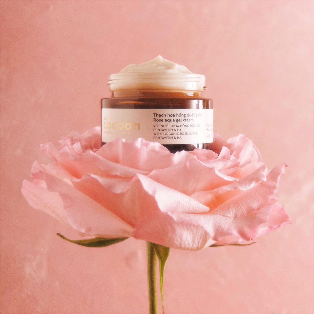 Thạch hoa hồng dưỡng ẩm Cocoon, kem dưỡng ẩm cho làn da mềm mại và rạng ngời 30ML - HUNOXA
