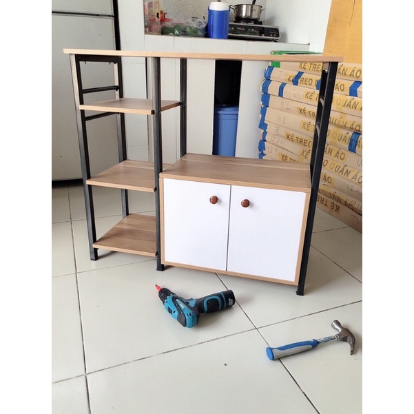 Kệ Bếp Cánh Trắng Gỗ MDF Phủ Melamin Chống Ẩm