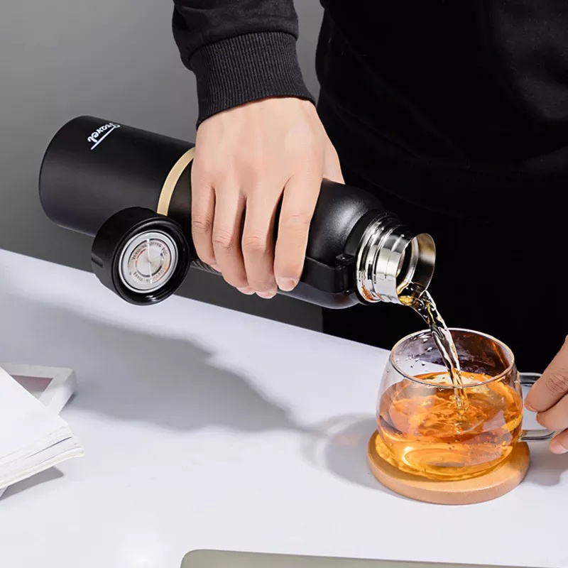 Bình giữ nhiệt nóng lạnh thể thao có dây xách 650ml và 1100ml loại tốt -  ly uống trà - bình nước giữ nhiệt