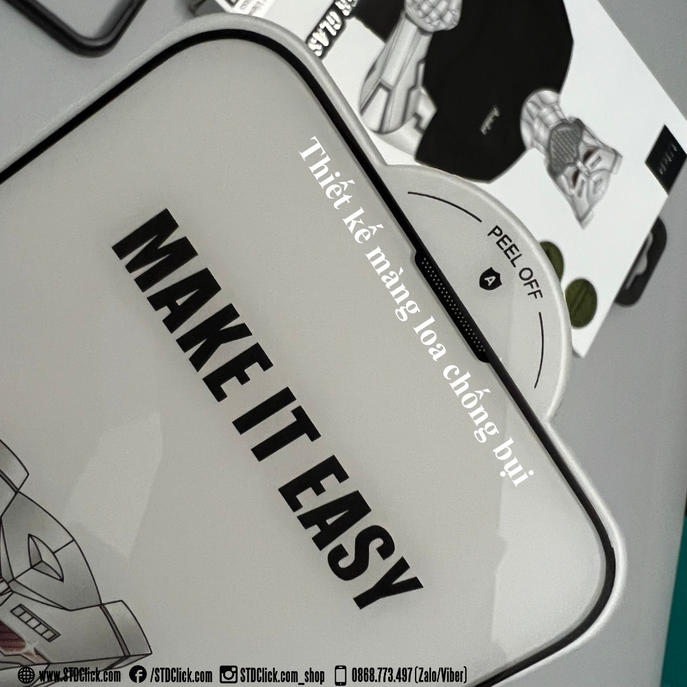 KÍNH CƯỜNG LỰC IPHONE 13 - 13 PRO - 13 PRO MAX URR AUTOBOT ANTI DUST CÓ MÀNG LOA CHÍNH HÃNG