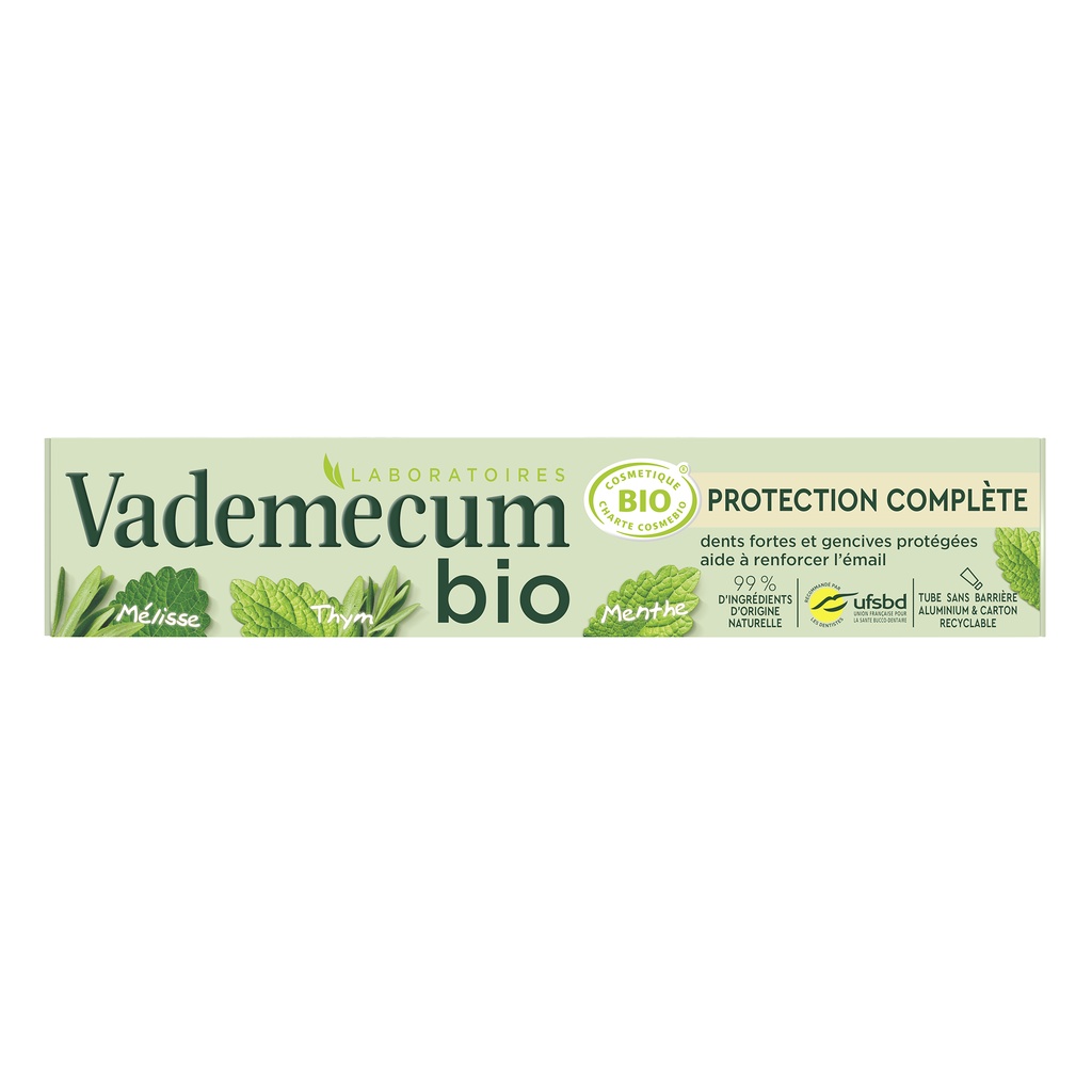 Kem Đánh Răng Hữu Cơ Pháp VADEMECUM Bio Bảo Vệ Răng Toàn Diện