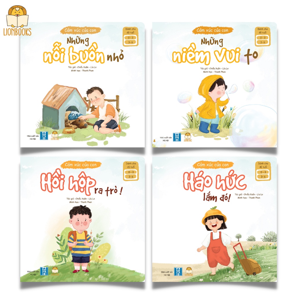 Sách - Bộ Cảm Xúc Của Con 2 cuốn thơ, 2 cuốn kể chuyện, giúp bé 0-6 tuổi gọi tên cảm xúc